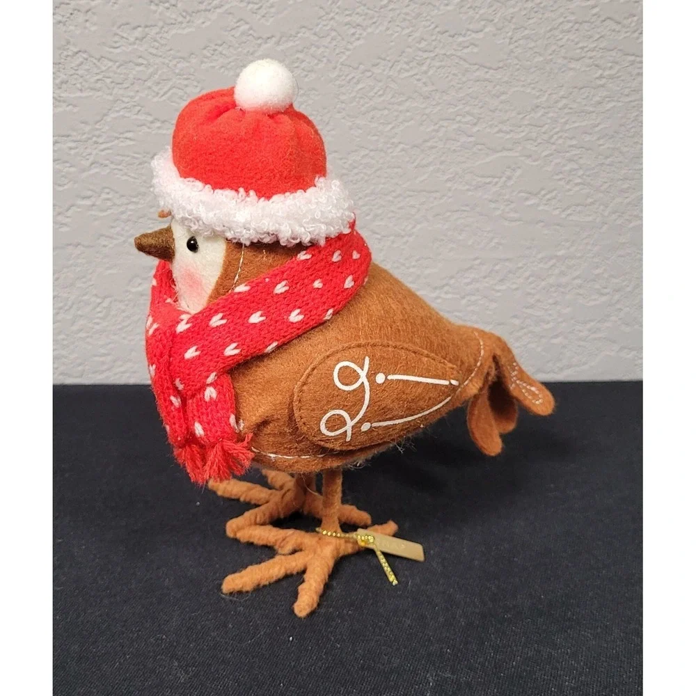 Featherly Friends Fabric Bird Snap Wearing Red Scarf Bird 2023